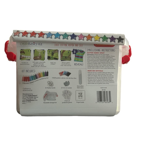 Create Basics Tie Dye Party Tub, Patriotic - Picture 3 of 4